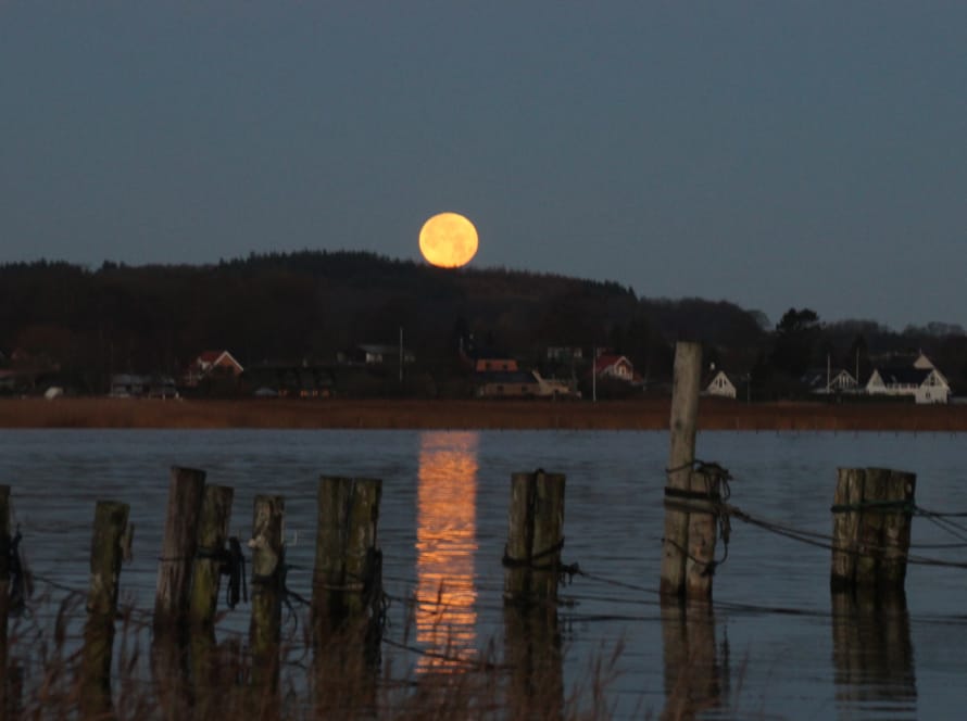 Solnedgang over fjorden